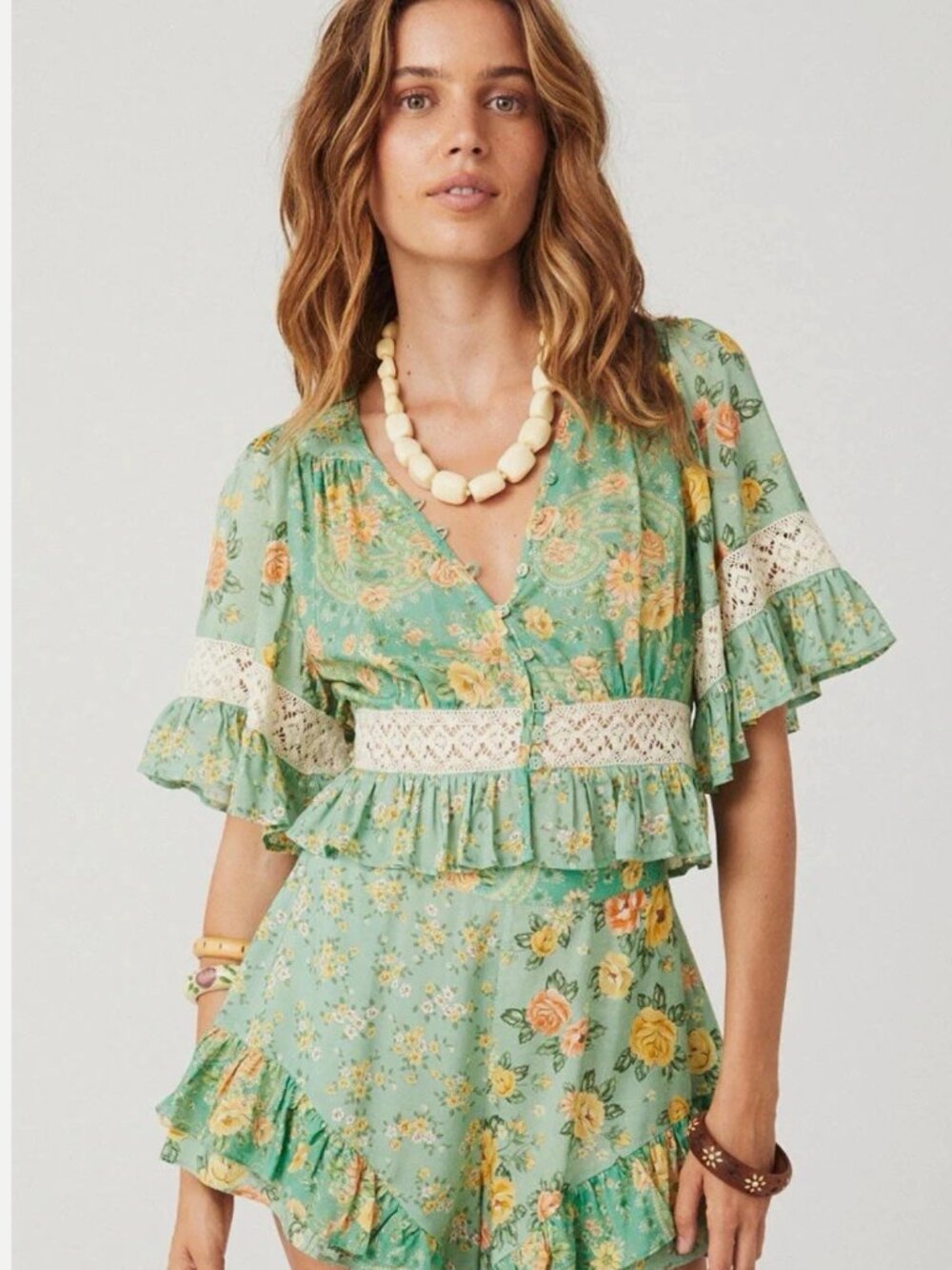 Spell & The Gypsy Melody Crop & Frill Shorts Set Small